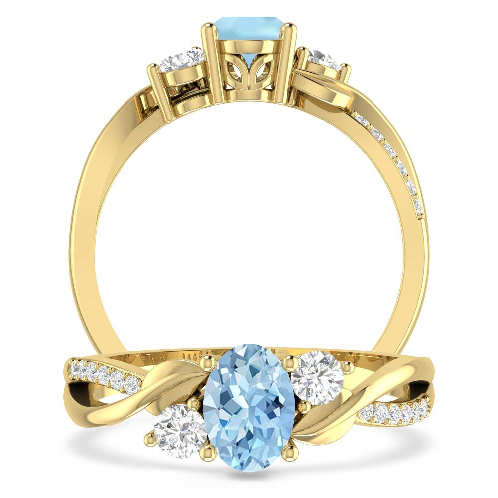 Yellow Gold - Aquamarine