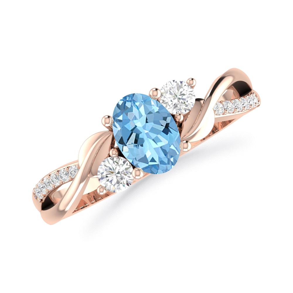 Rose Gold - Aquamarine