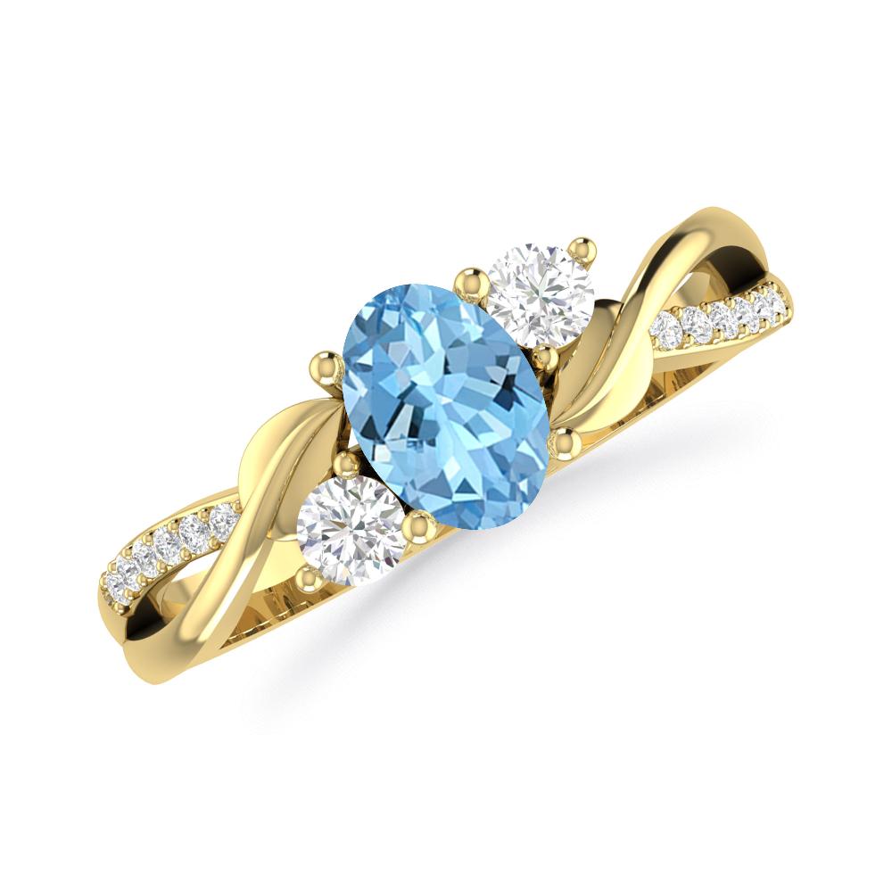 Yellow Gold - Aquamarine