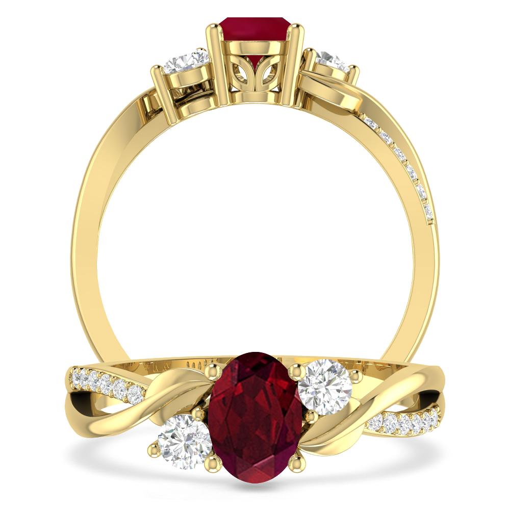 Yellow Gold - Garnet