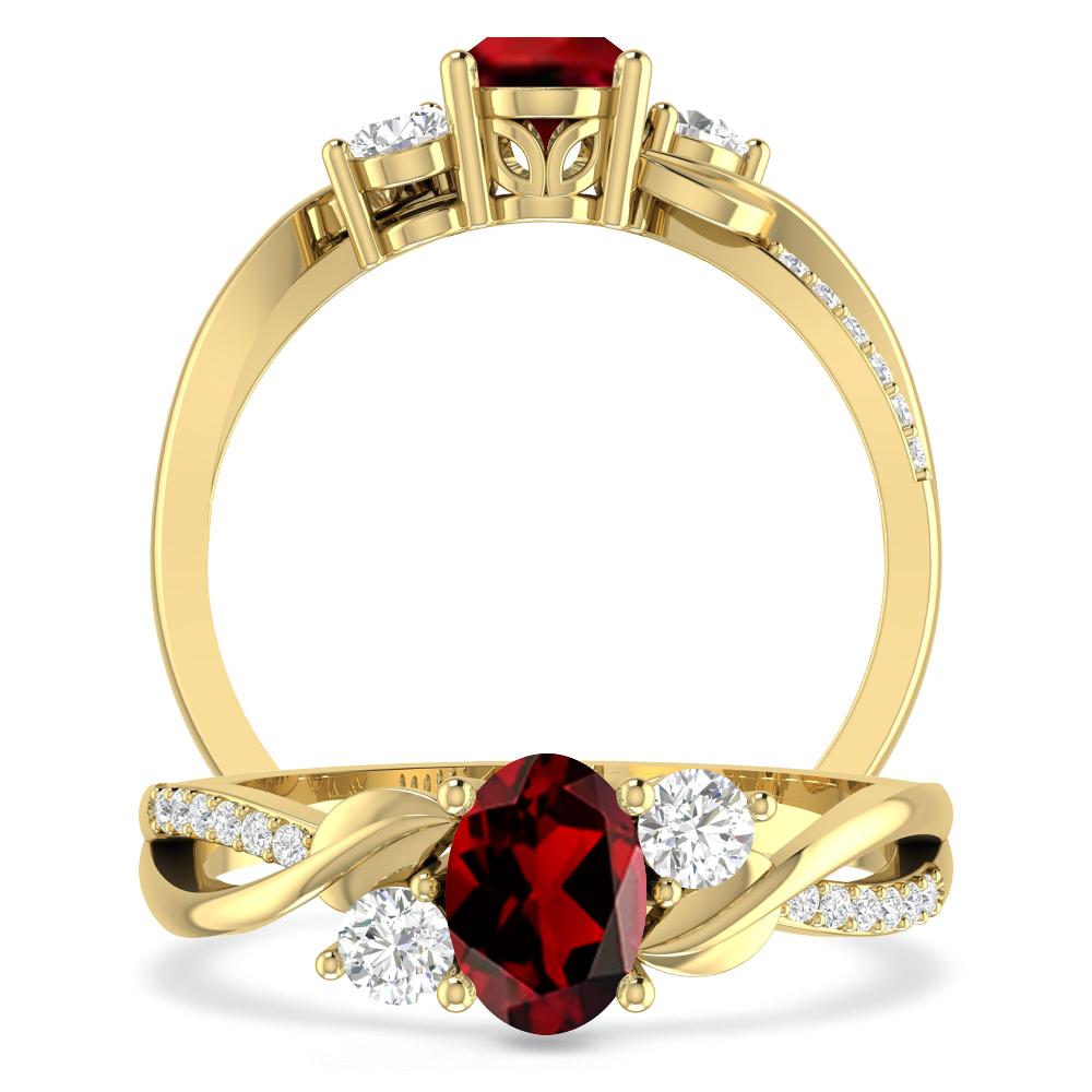 Yellow Gold - Garnet