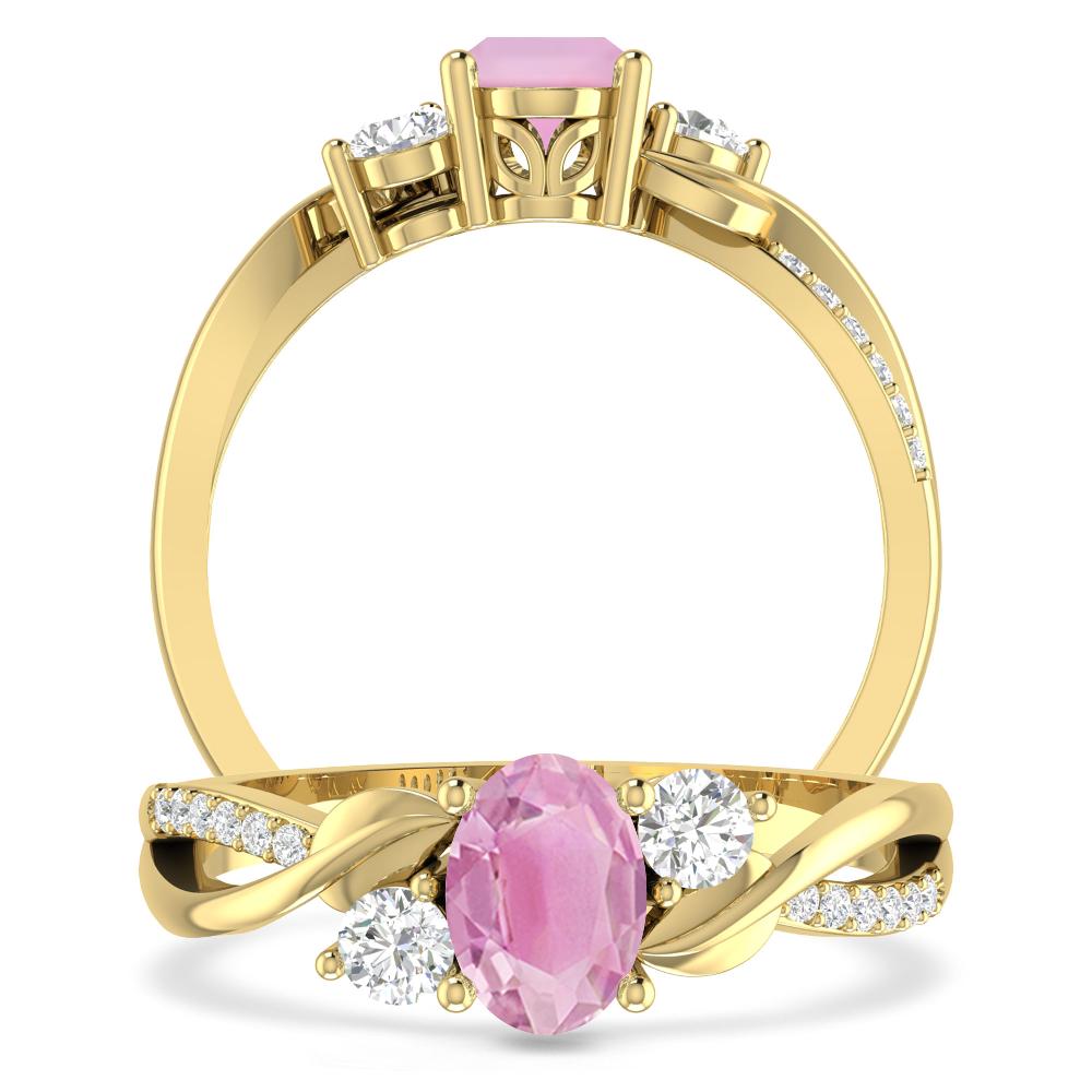 Yellow Gold - Pink Tourmaline