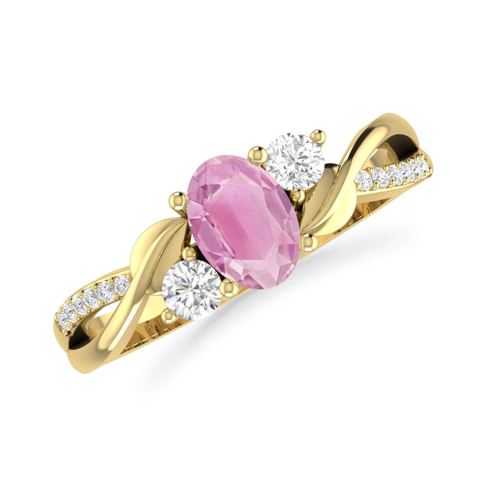 Yellow Gold - Pink Tourmaline