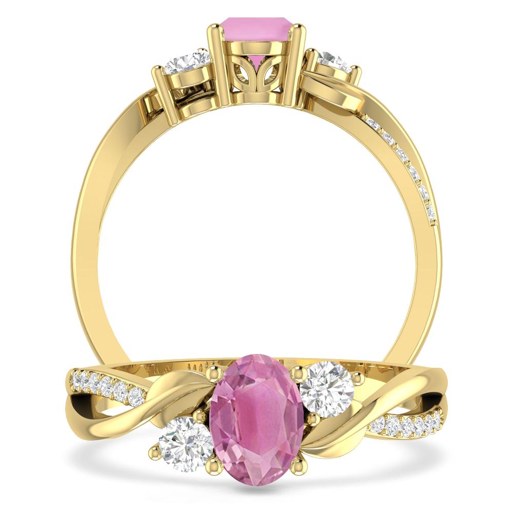 Yellow Gold - Pink Tourmaline