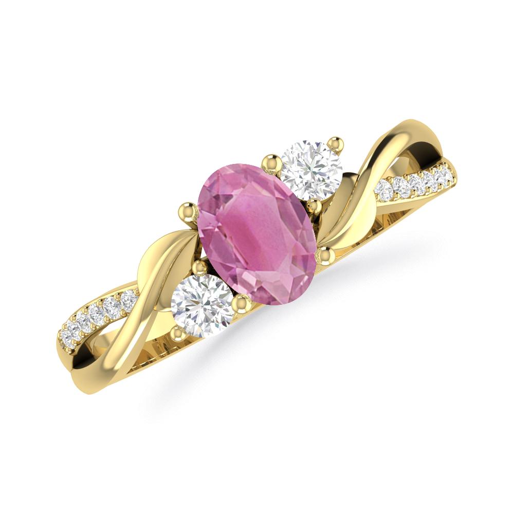 Yellow Gold - Pink Tourmaline