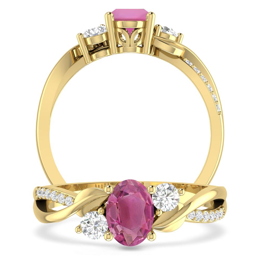 Yellow Gold - Pink Tourmaline