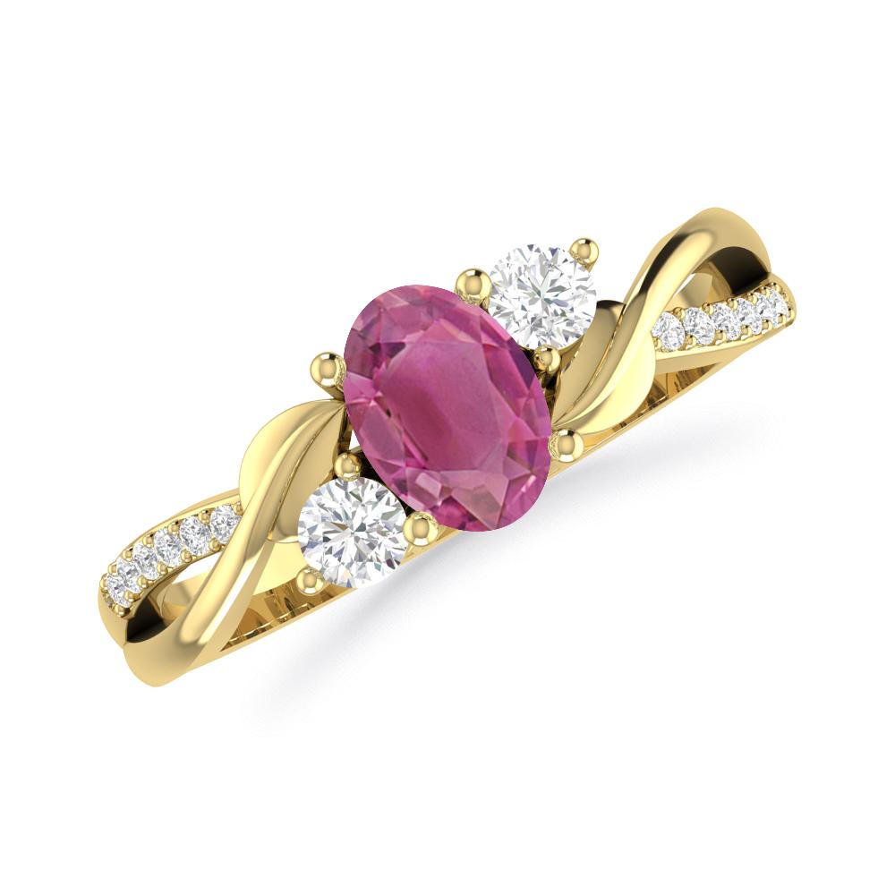 Yellow Gold - Pink Tourmaline