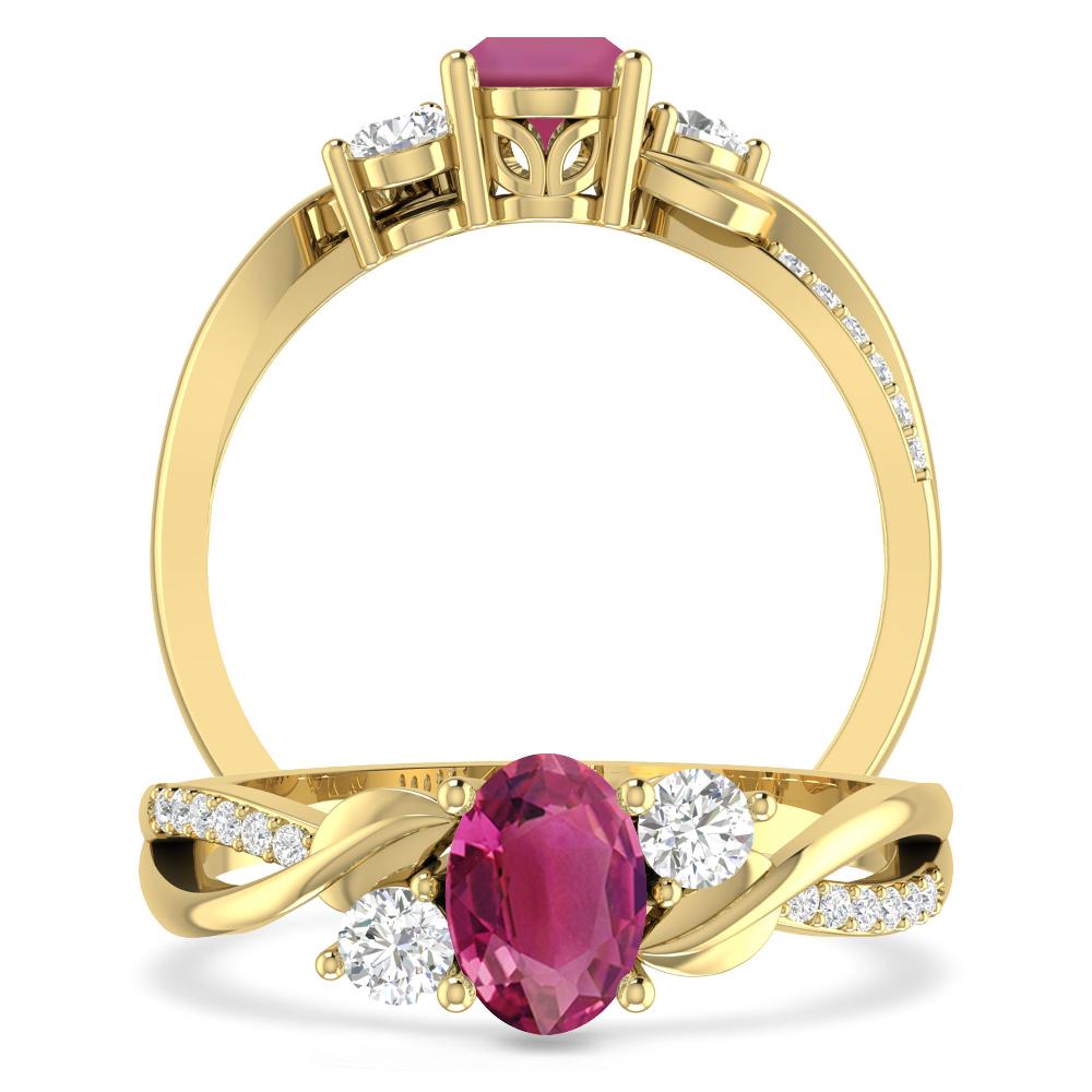 Yellow Gold - Pink Tourmaline