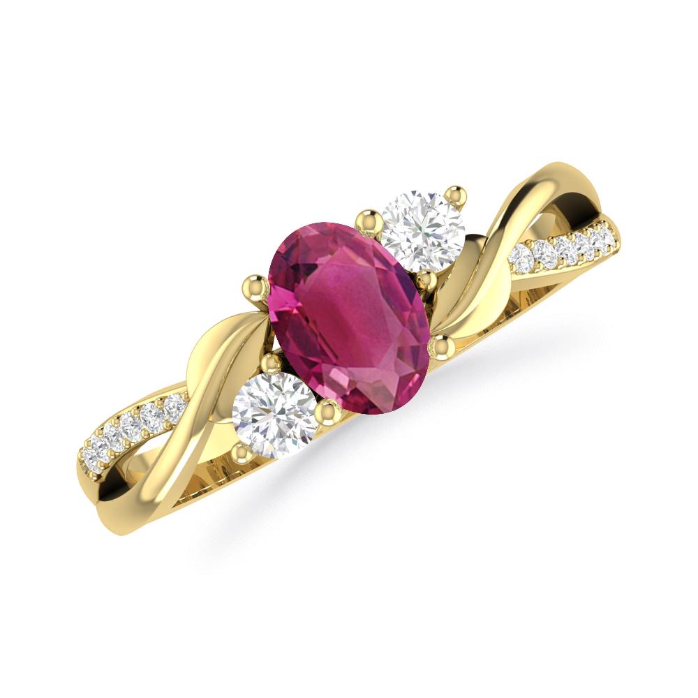 Yellow Gold - Pink Tourmaline