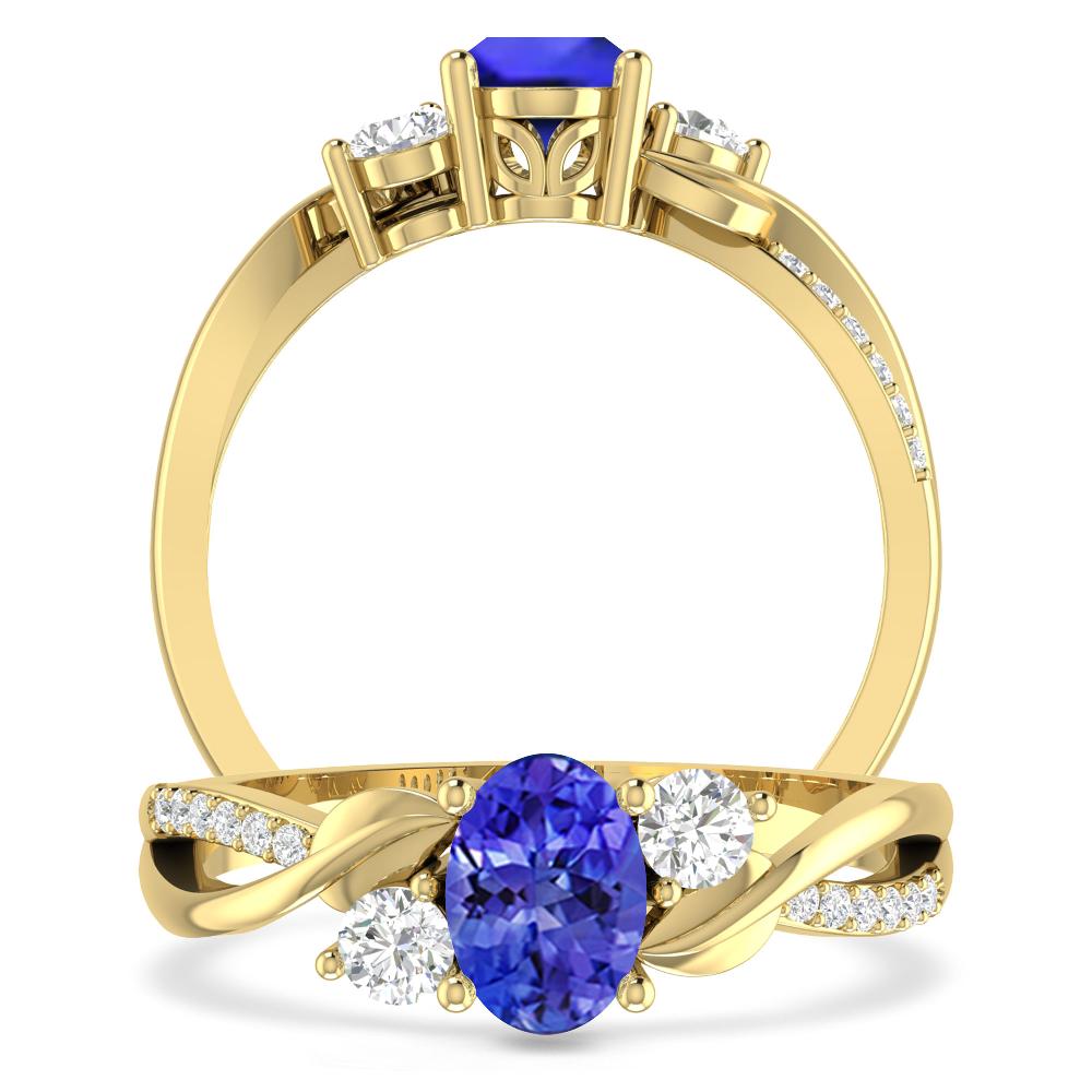 Yellow Gold - Tanzanite