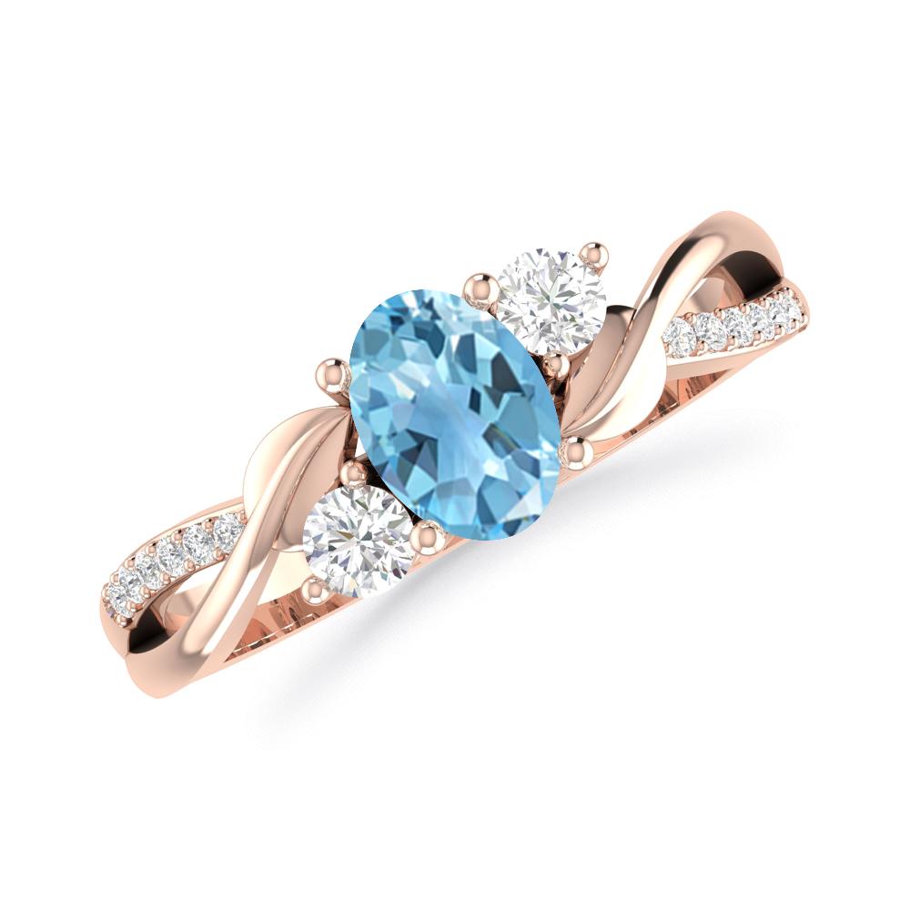 Rose Gold - Blue Topaz