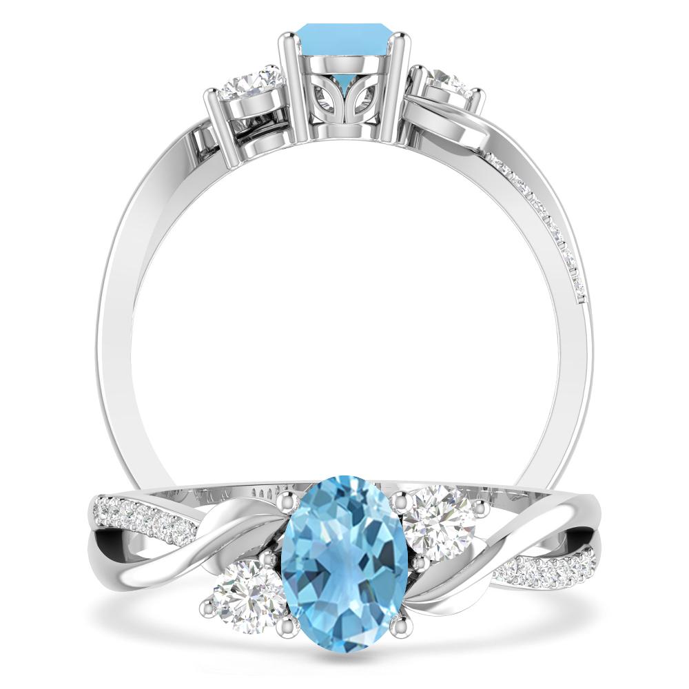 White Gold - Blue Topaz