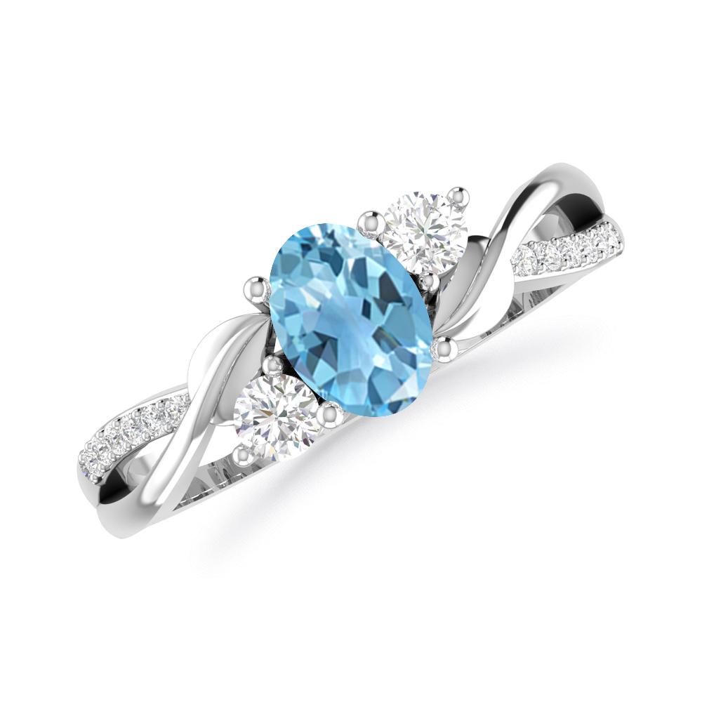 White Gold - Blue Topaz