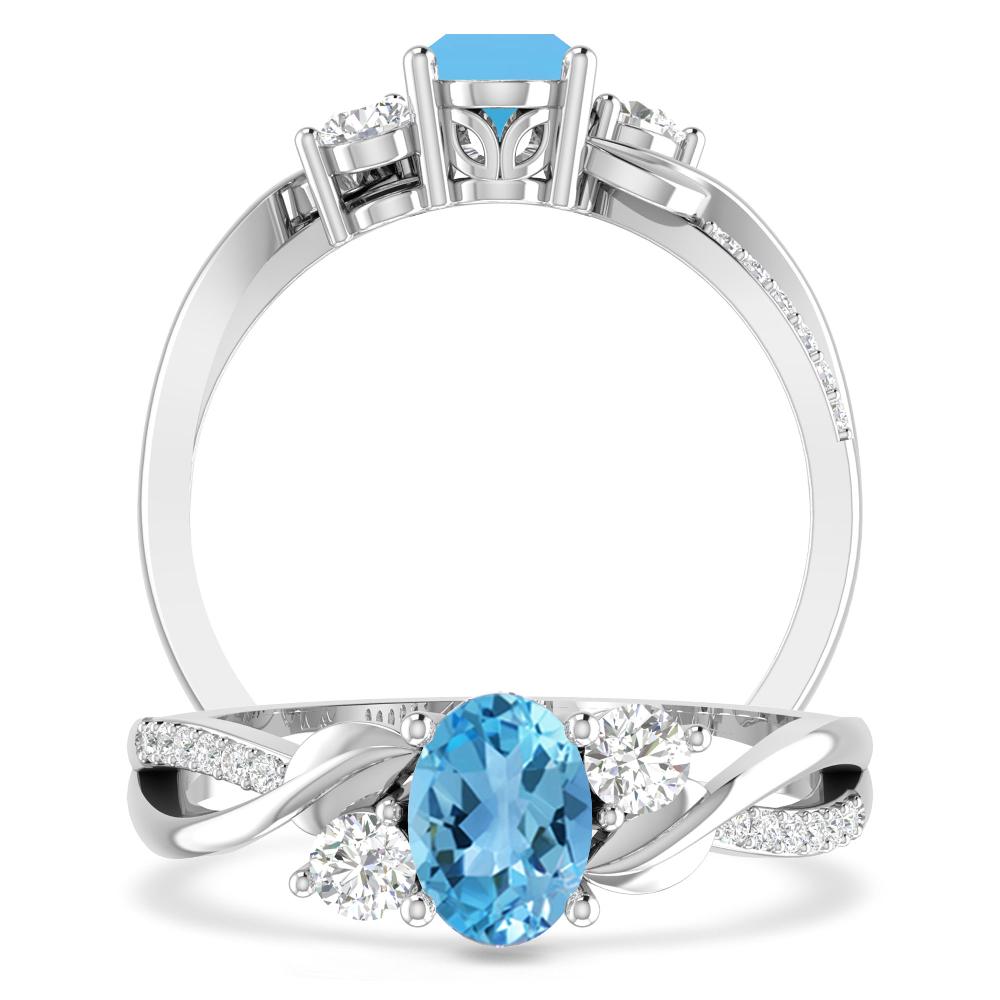 White Gold - Blue Topaz