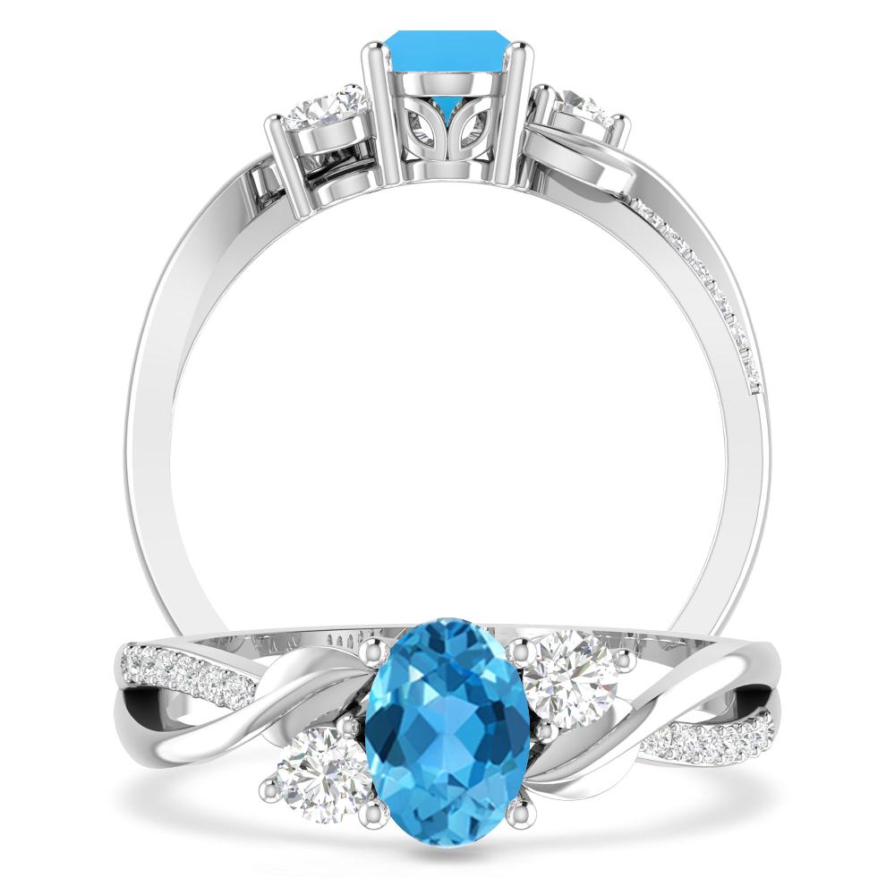 White Gold - Blue Topaz