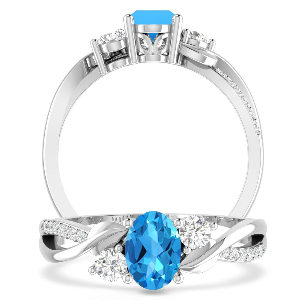 White Gold - Blue Topaz