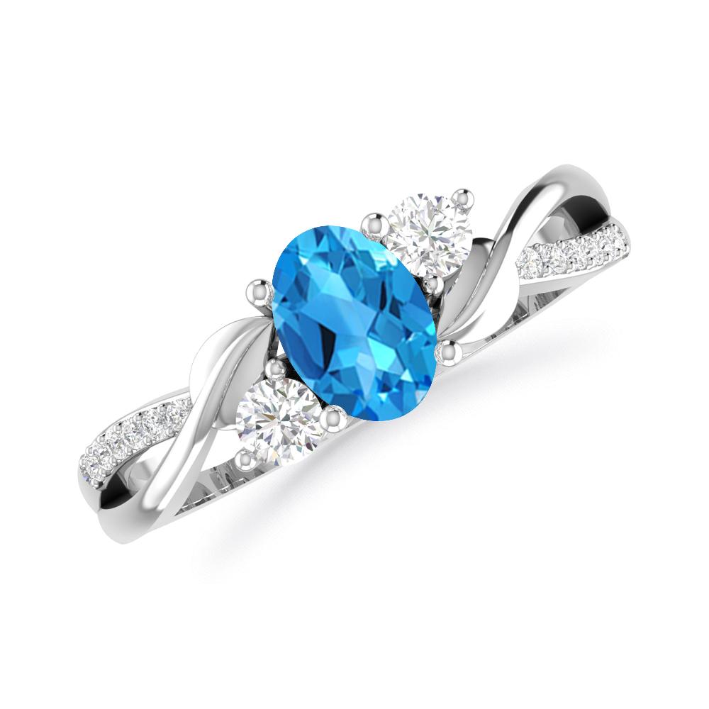 White Gold - Blue Topaz