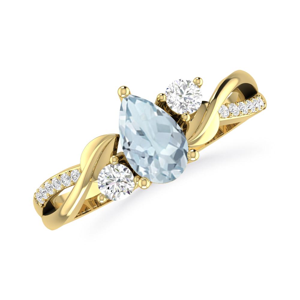 Yellow Gold - Aquamarine