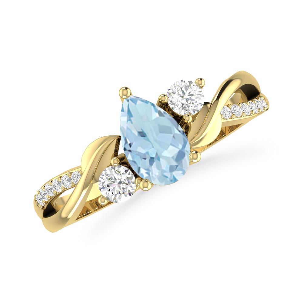 Yellow Gold - Aquamarine