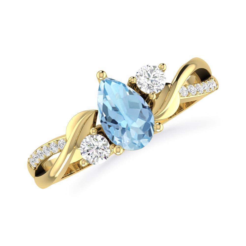 Yellow Gold - Aquamarine