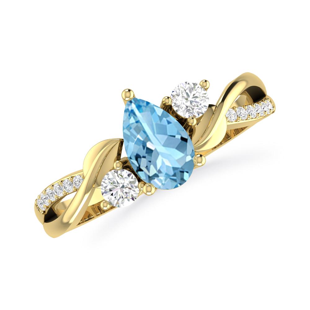 Yellow Gold - Aquamarine