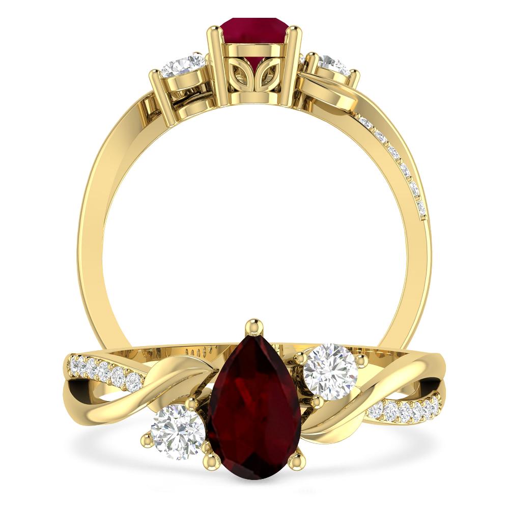 Yellow Gold - Garnet