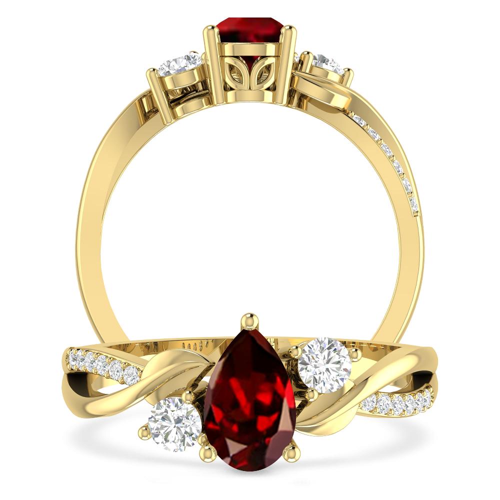 Yellow Gold - Garnet