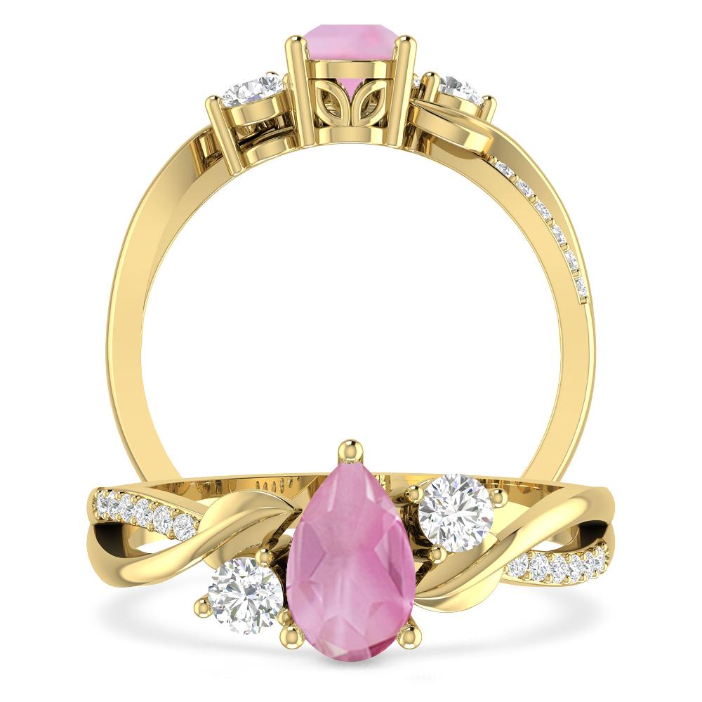 Yellow Gold - Pink Tourmaline