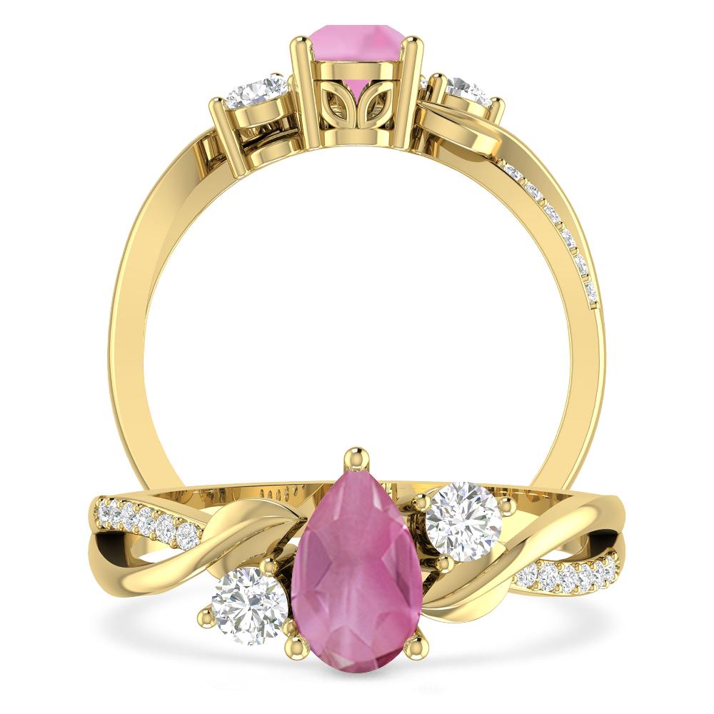 Yellow Gold - Pink Tourmaline