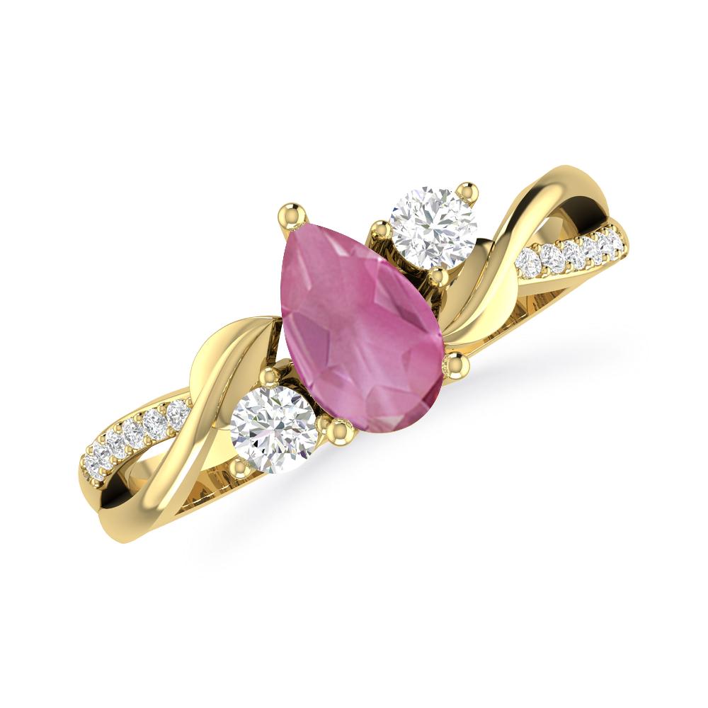 Yellow Gold - Pink Tourmaline