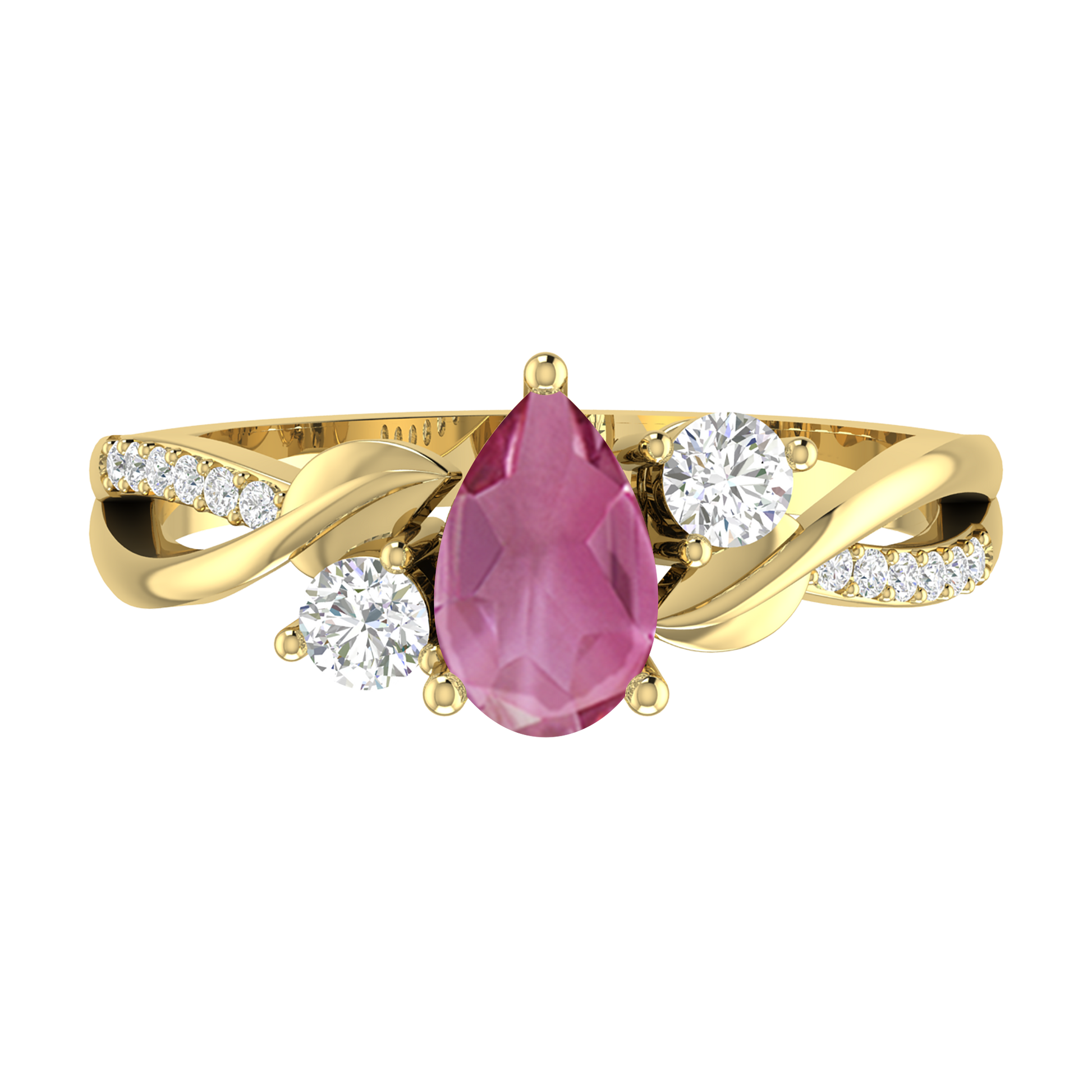 Yellow Gold - Pink Tourmaline