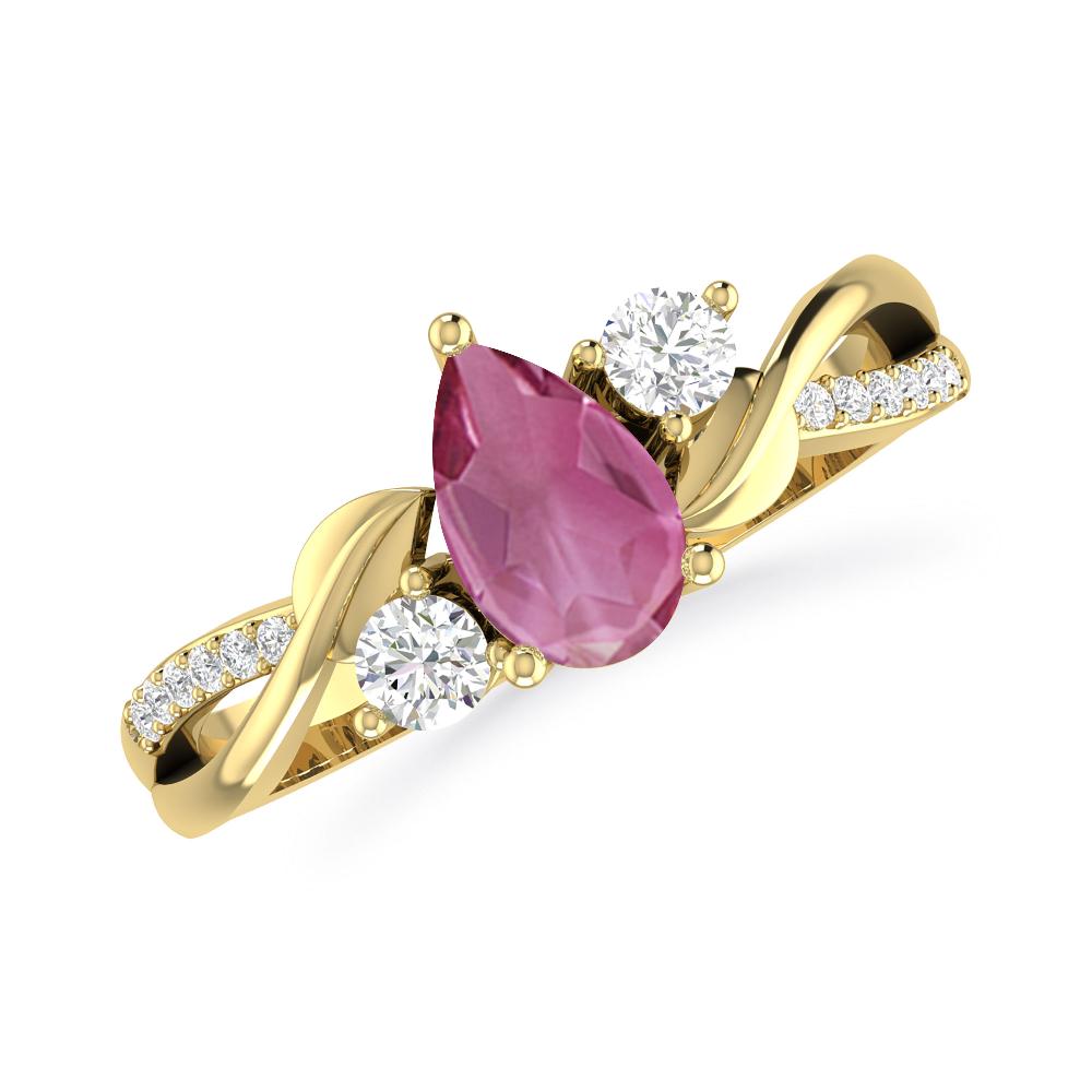 Yellow Gold - Pink Tourmaline