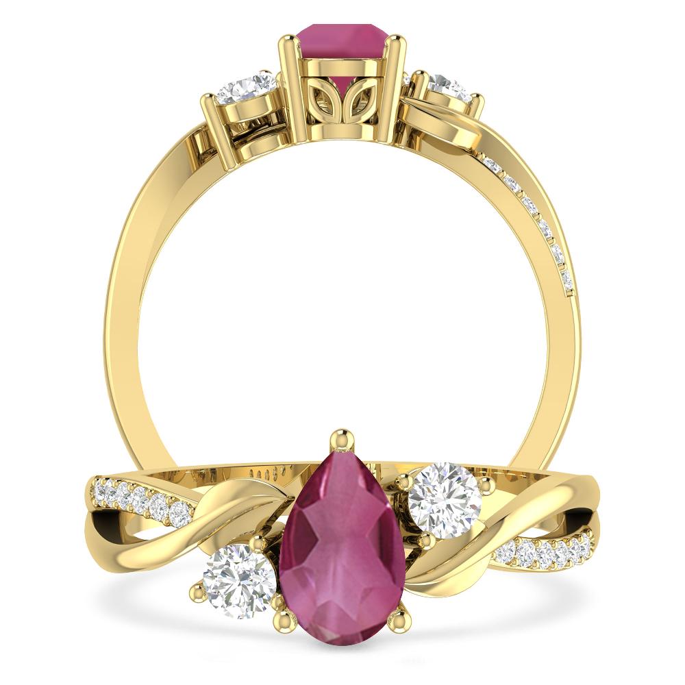 Yellow Gold - Pink Tourmaline