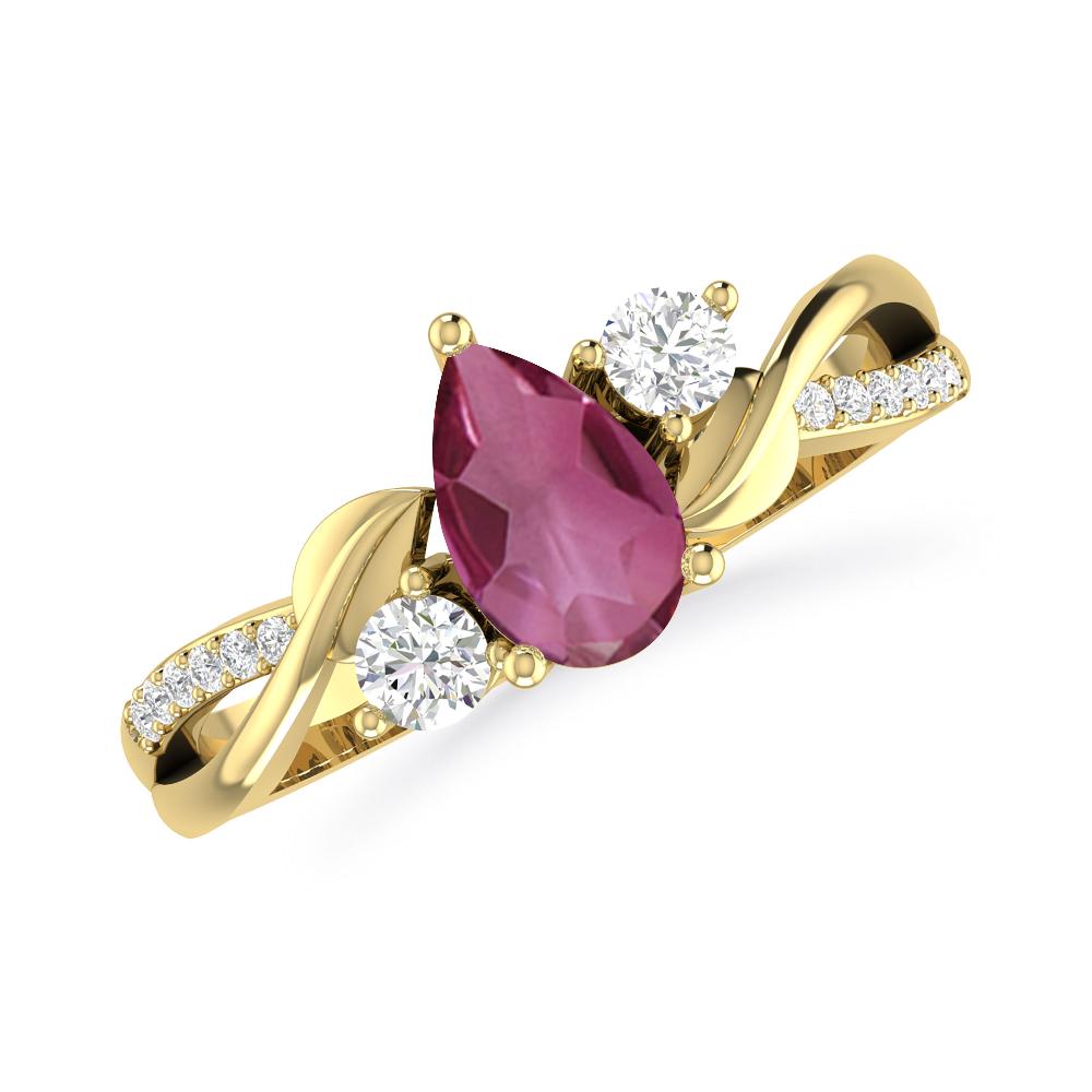 Yellow Gold - Pink Tourmaline