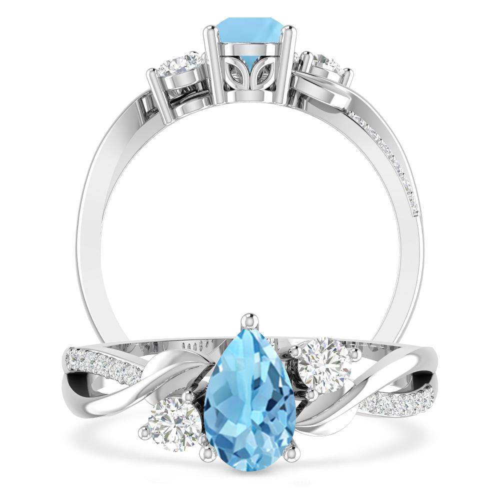 White Gold - Blue Topaz