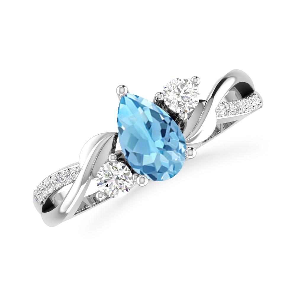 White Gold - Blue Topaz