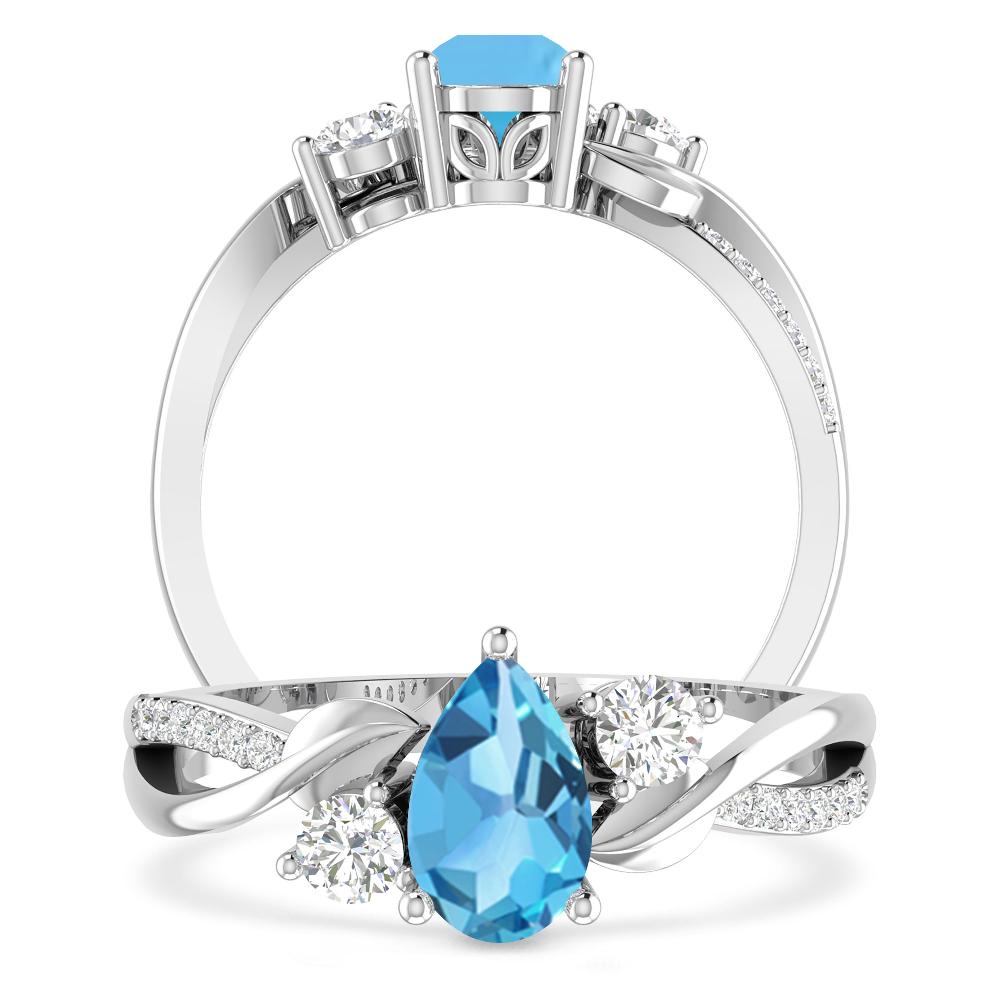 White Gold - Blue Topaz