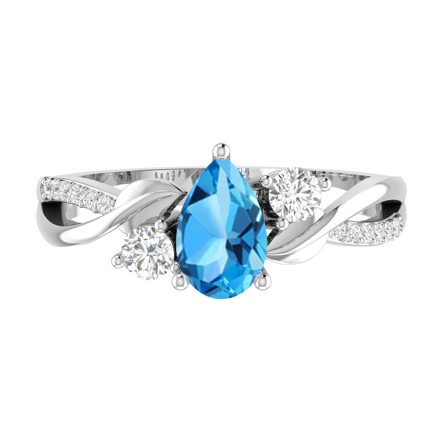 White Gold - Blue Topaz