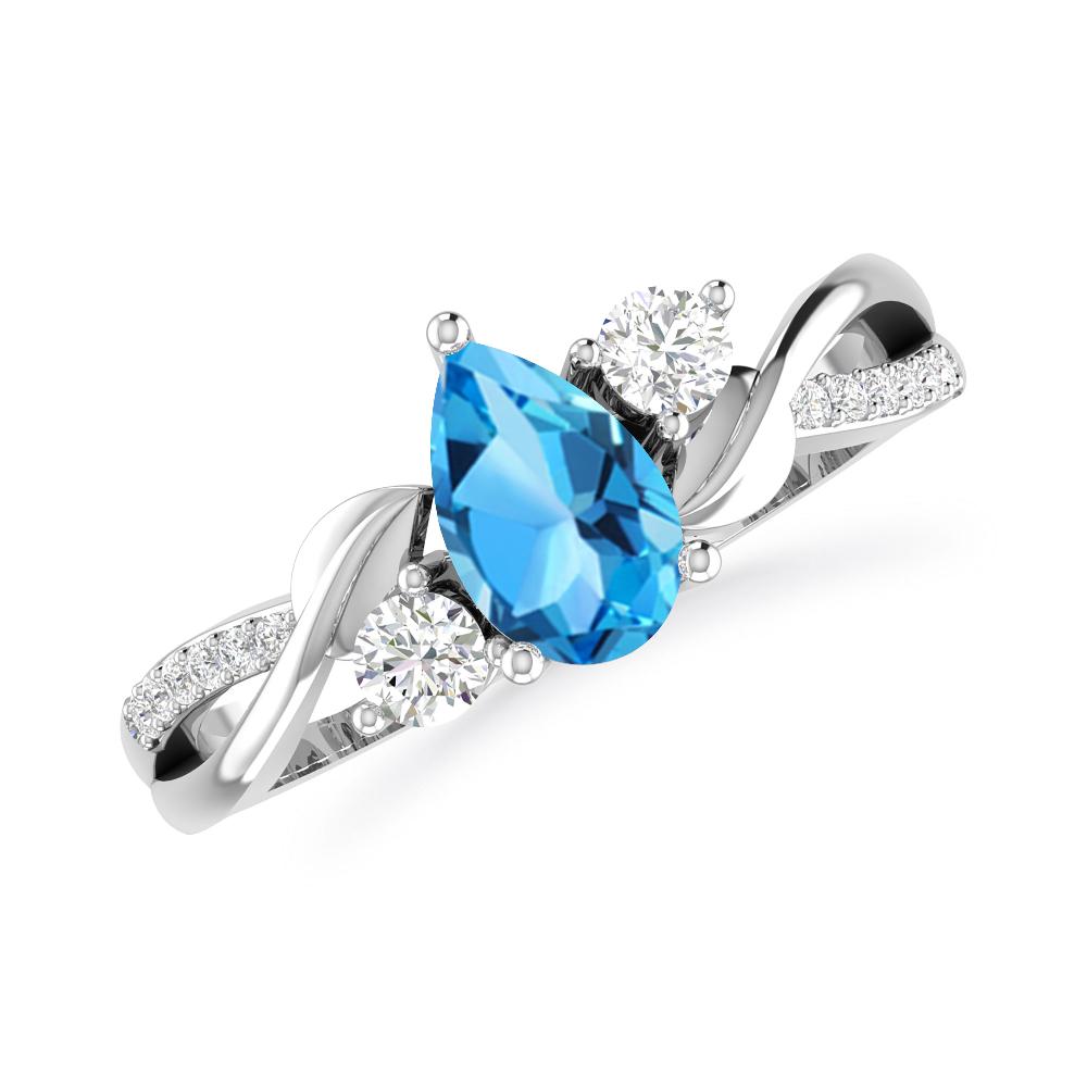 White Gold - Blue Topaz