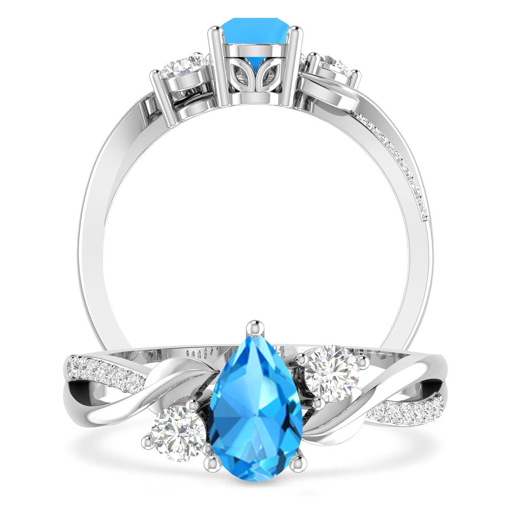 White Gold - Blue Topaz