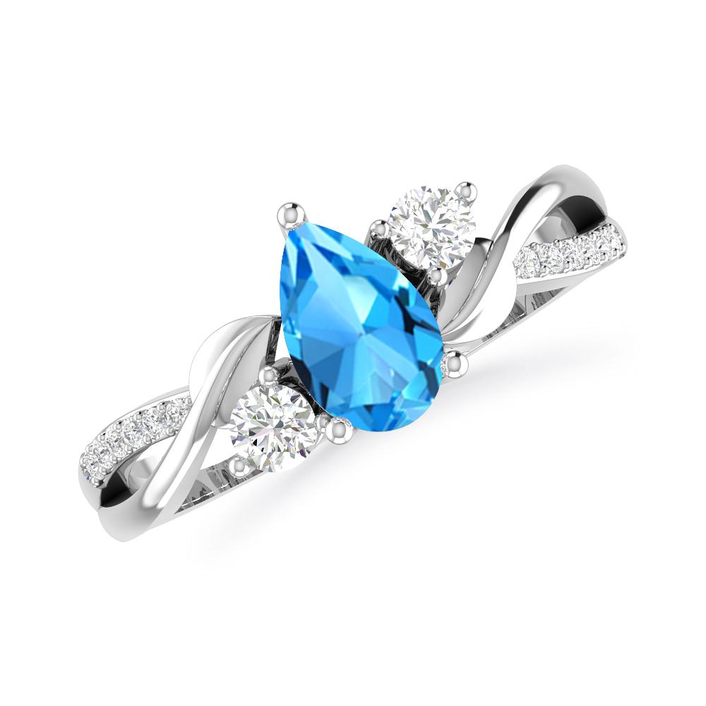 White Gold - Blue Topaz