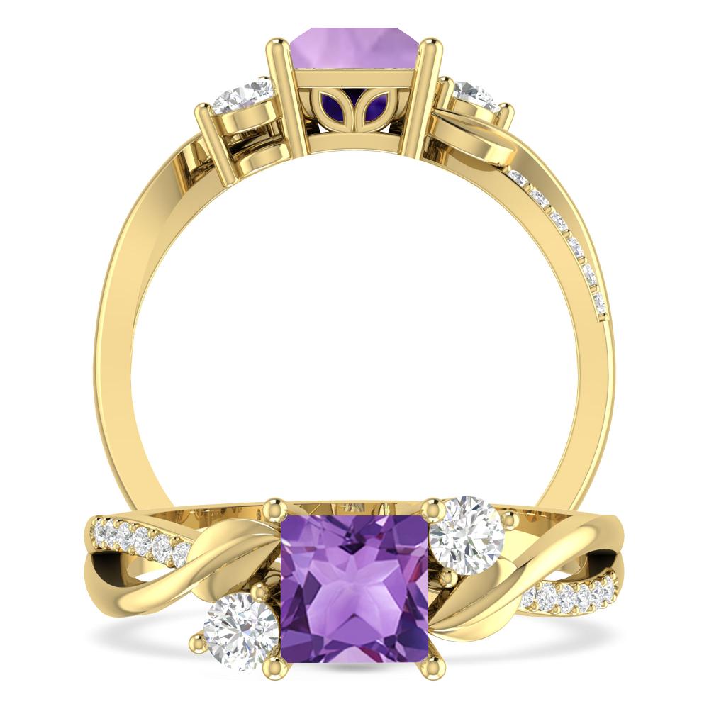 Yellow Gold - Amethyst