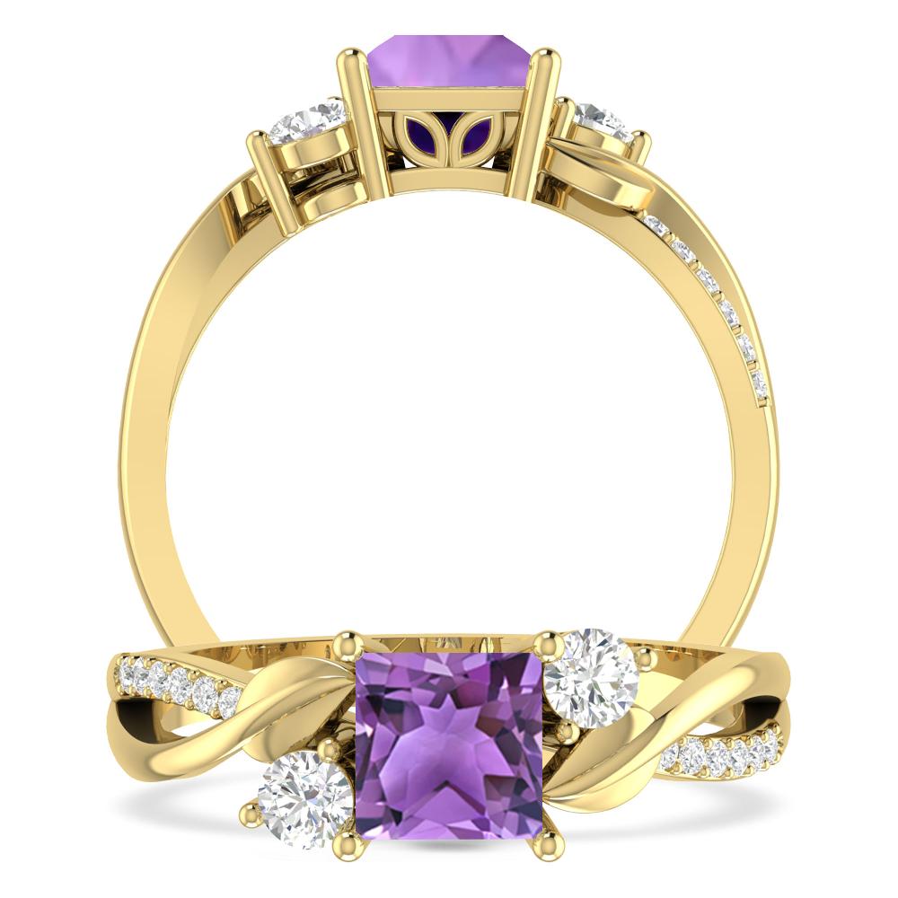 Yellow Gold - Amethyst