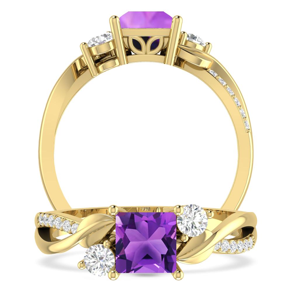 Yellow Gold - Amethyst