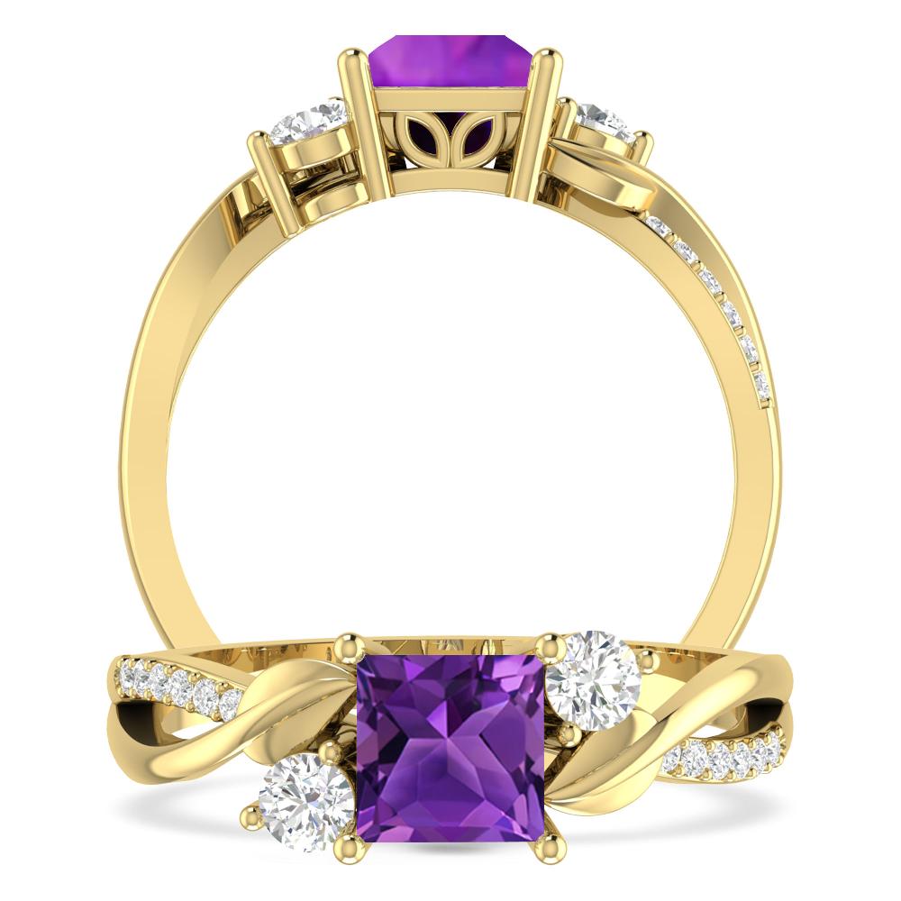 Yellow Gold - Amethyst