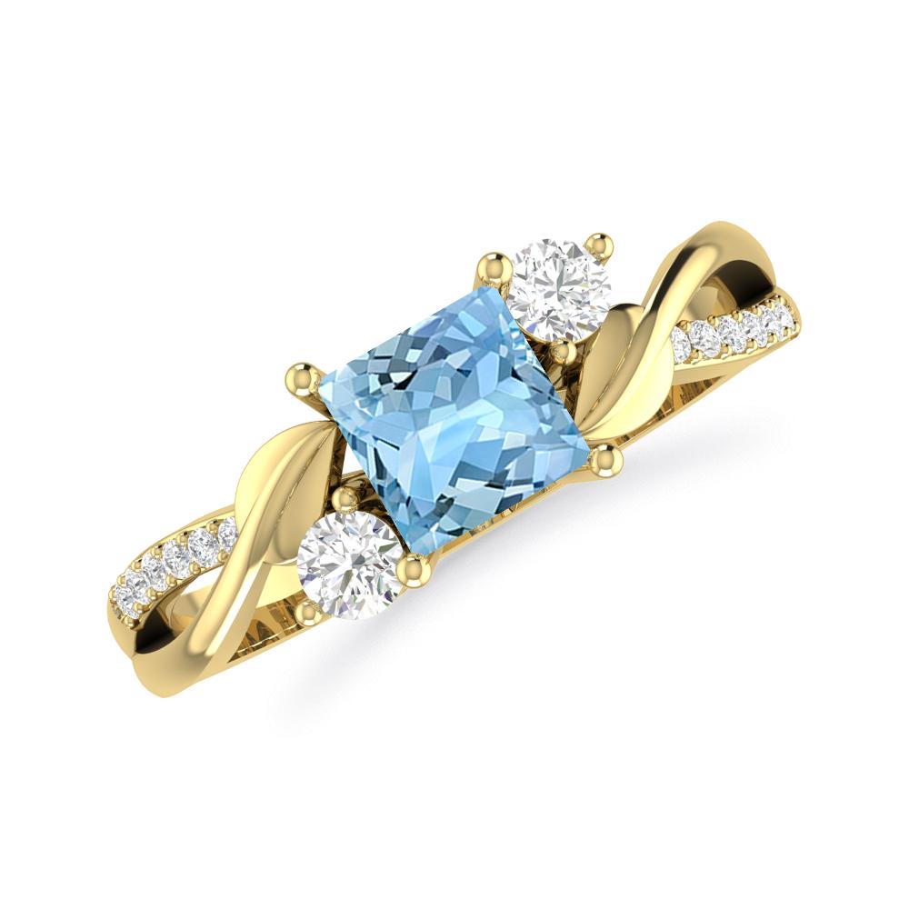 Yellow Gold - Aquamarine