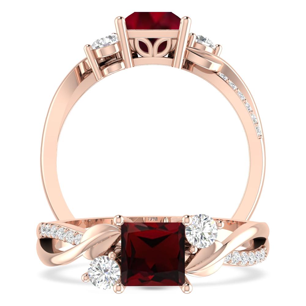 Rose Gold - Garnet