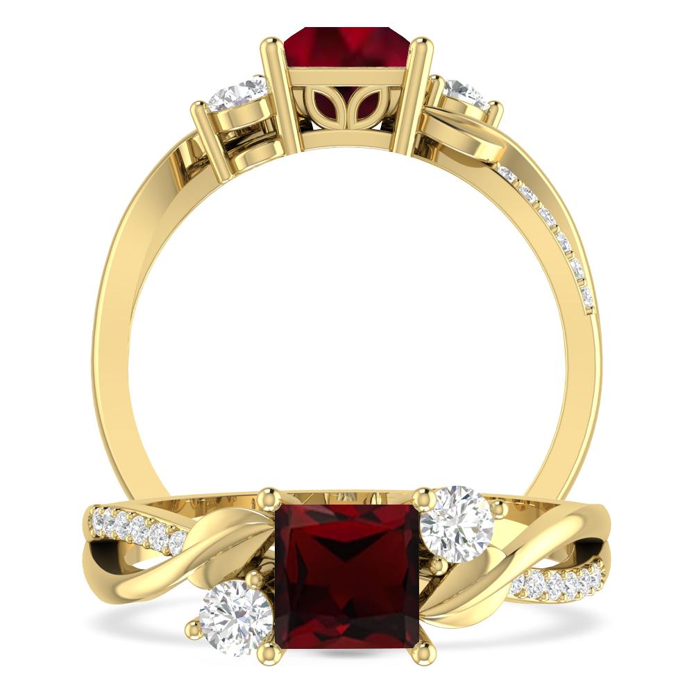 Yellow Gold - Garnet