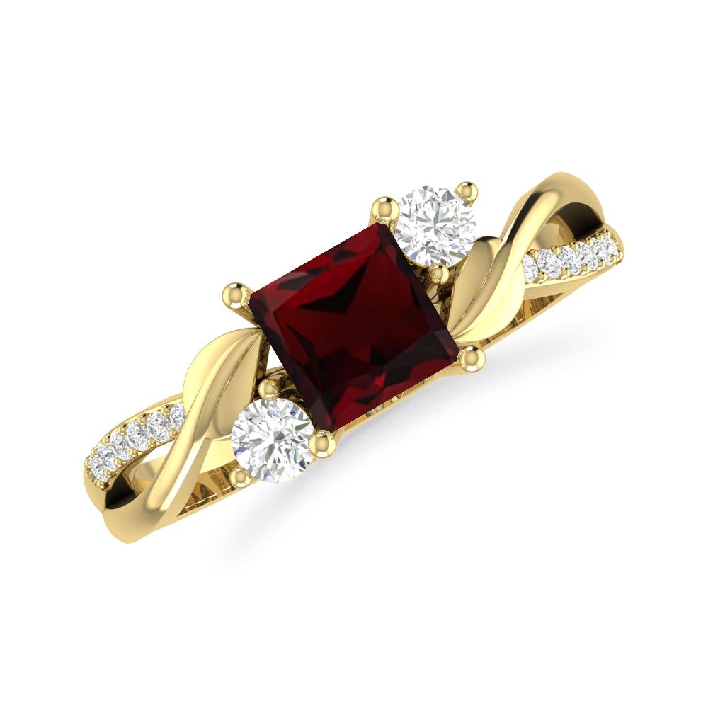 Yellow Gold - Garnet