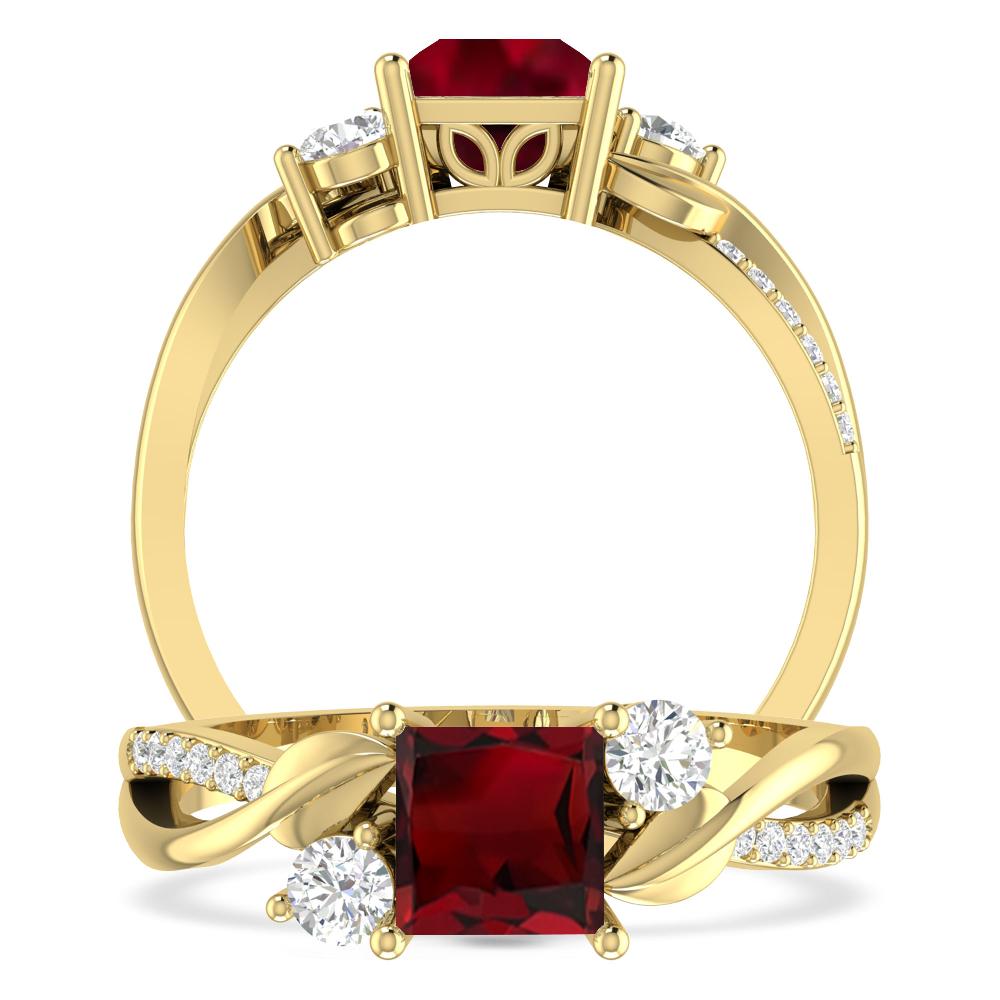 Yellow Gold - Garnet